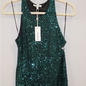 Heartloom Emerald Sequin Tank Top